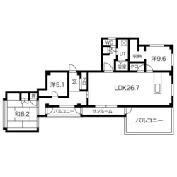 晴明丘マンションの物件間取画像